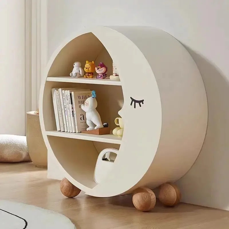 Modern Cream Style Sideboard Cabinet Lovely Moon Shape Storage Display Bookcase Children's Room Living Room Furniture Sideboard