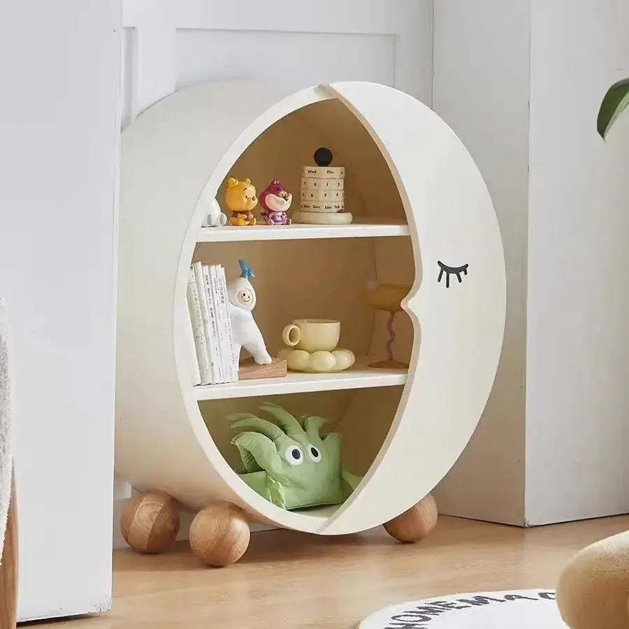 Modern Cream Style Sideboard Cabinet Lovely Moon Shape Storage Display Bookcase Children's Room Living Room Furniture Sideboard