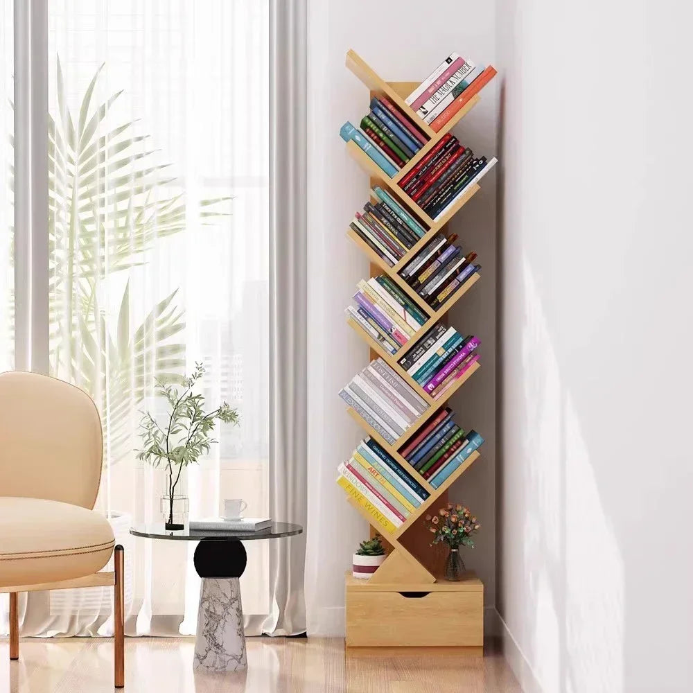 Children's bookshelf storage shelf floor-to-ceiling simple modern wall tree-shaped simple small living room bookcase