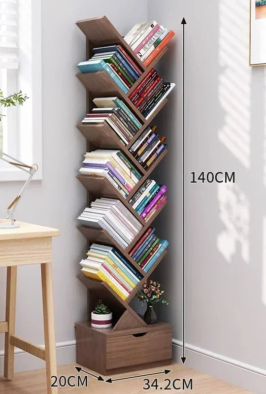 Children's bookshelf storage shelf floor-to-ceiling simple modern wall tree-shaped simple small living room bookcase