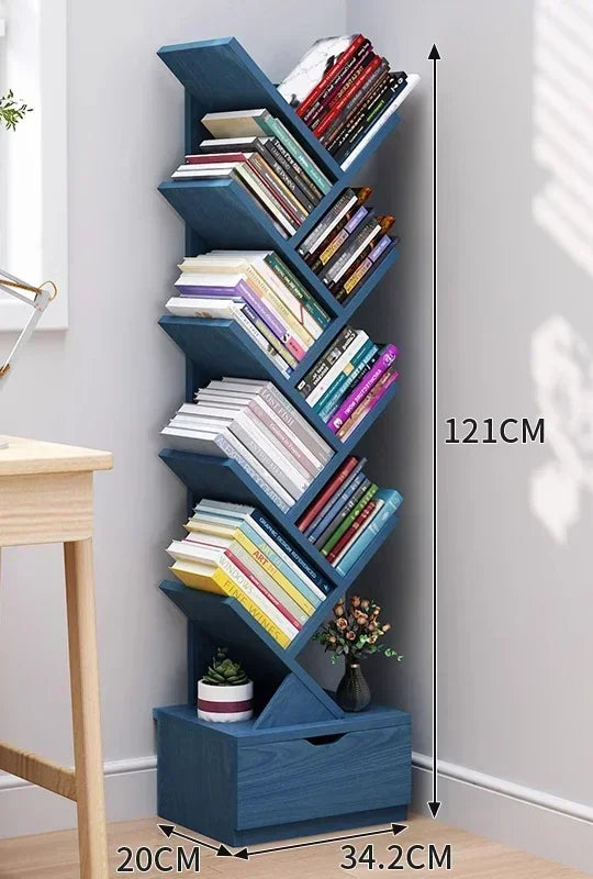 Children's bookshelf storage shelf floor-to-ceiling simple modern wall tree-shaped simple small living room bookcase
