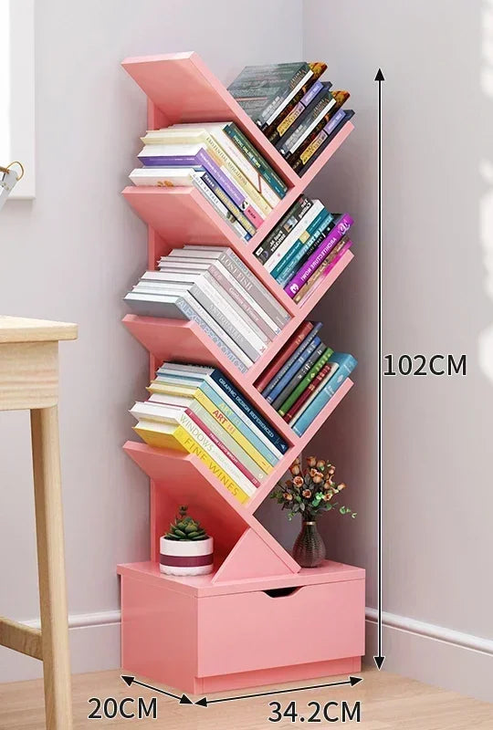 Children's bookshelf storage shelf floor-to-ceiling simple modern wall tree-shaped simple small living room bookcase