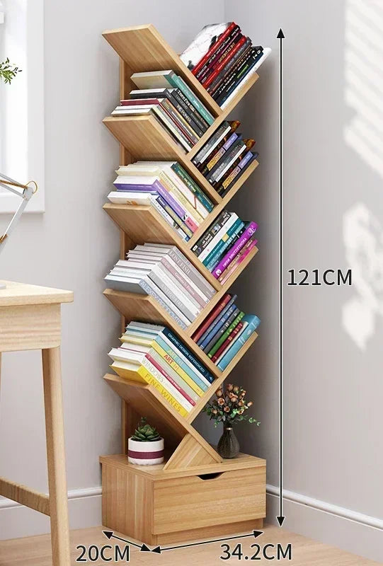 Children's bookshelf storage shelf floor-to-ceiling simple modern wall tree-shaped simple small living room bookcase