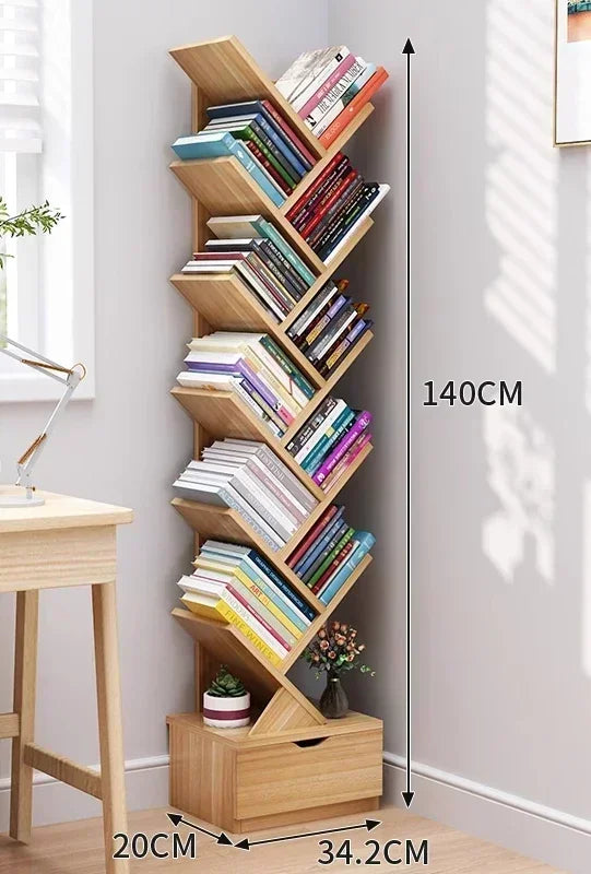 Children's bookshelf storage shelf floor-to-ceiling simple modern wall tree-shaped simple small living room bookcase