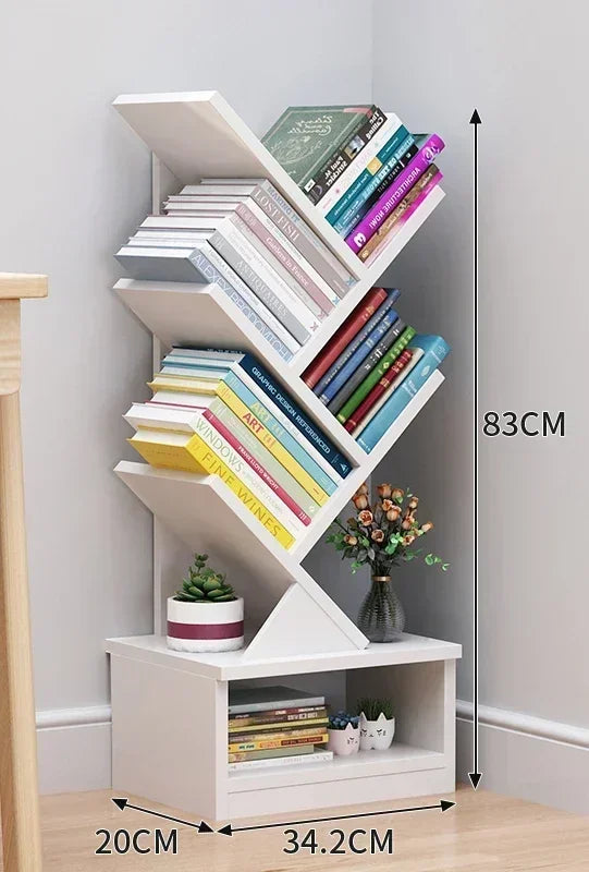 Children's bookshelf storage shelf floor-to-ceiling simple modern wall tree-shaped simple small living room bookcase