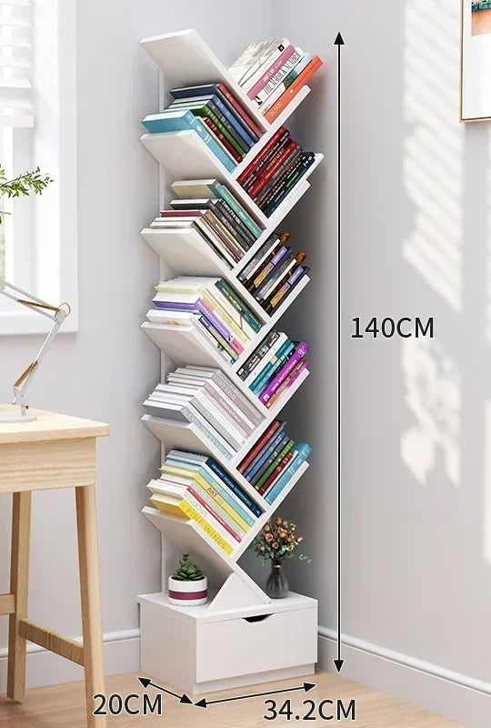 Children's bookshelf storage shelf floor-to-ceiling simple modern wall tree-shaped simple small living room bookcase