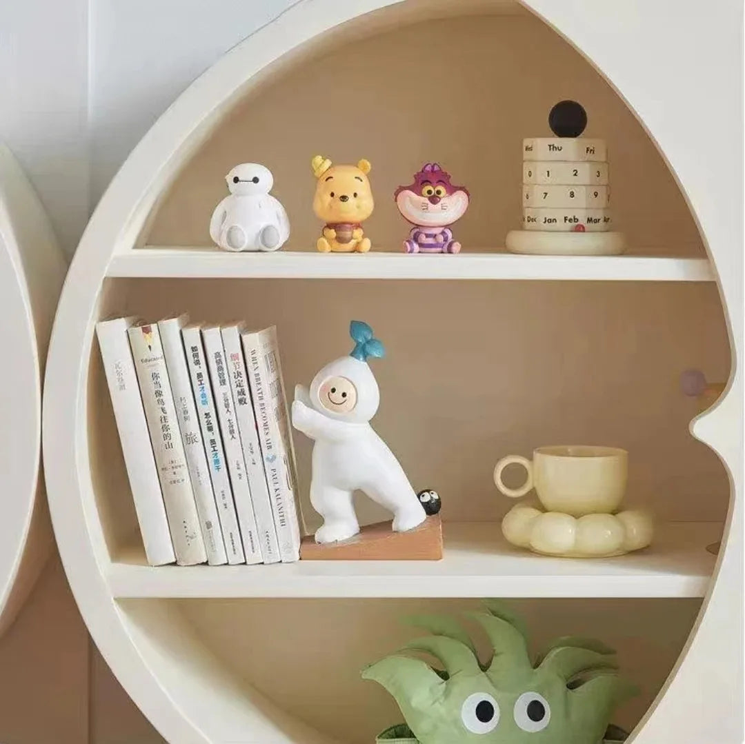 Modern Cream Style Sideboard Cabinet Lovely Moon Shape Storage Display Bookcase Children's Room Living Room Furniture Sideboard
