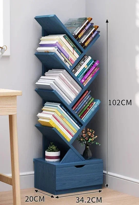 Children's bookshelf storage shelf floor-to-ceiling simple modern wall tree-shaped simple small living room bookcase