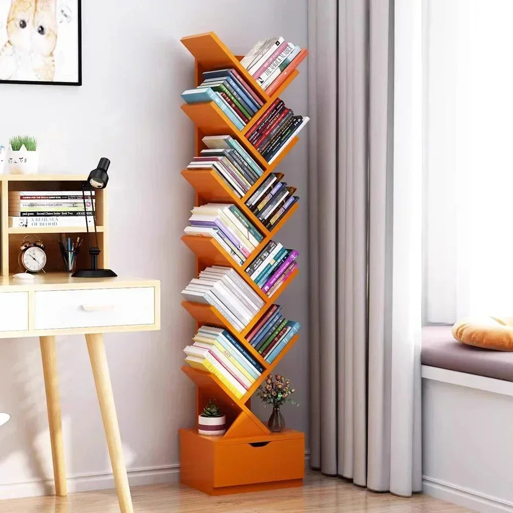 Children's bookshelf storage shelf floor-to-ceiling simple modern wall tree-shaped simple small living room bookcase
