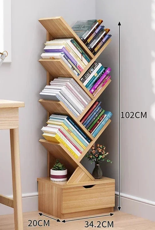 Children's bookshelf storage shelf floor-to-ceiling simple modern wall tree-shaped simple small living room bookcase