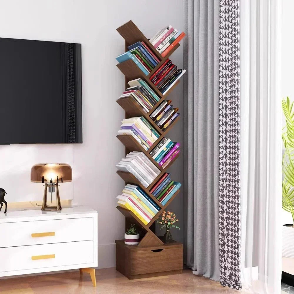 Children's bookshelf storage shelf floor-to-ceiling simple modern wall tree-shaped simple small living room bookcase