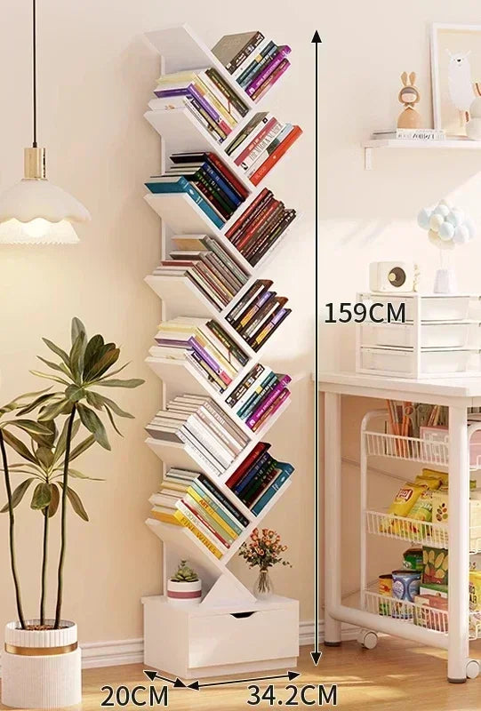 Children's bookshelf storage shelf floor-to-ceiling simple modern wall tree-shaped simple small living room bookcase