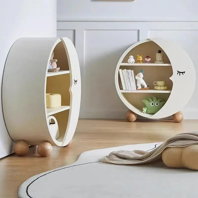 Modern Cream Style Sideboard Cabinet Lovely Moon Shape Storage Display Bookcase Children's Room Living Room Furniture Sideboard