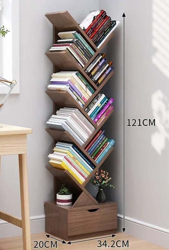 Children's bookshelf storage shelf floor-to-ceiling simple modern wall tree-shaped simple small living room bookcase
