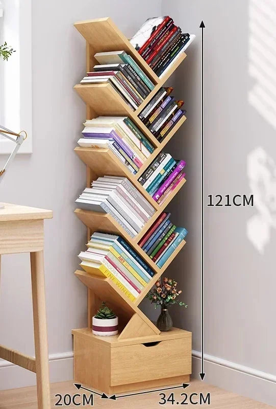 Children's bookshelf storage shelf floor-to-ceiling simple modern wall tree-shaped simple small living room bookcase